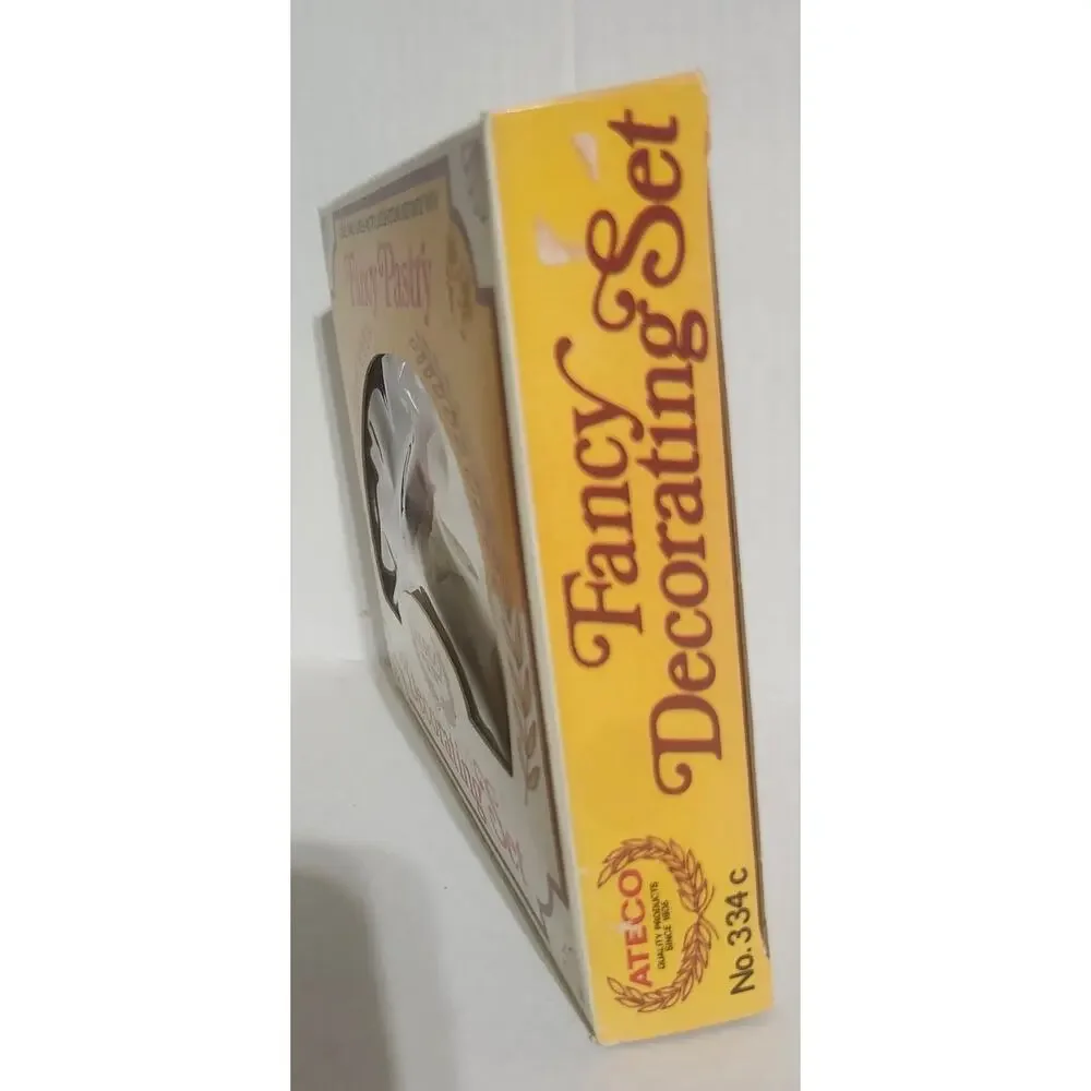 Vintage Ateco Fancy Pastry Cake Decorating Set 334C 6 Tips Made USA